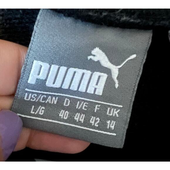 Black and Gold Women’s Puma Cowl Neck Hoodie with Kangaroo Pocket Size Large - Picture 3 of 6